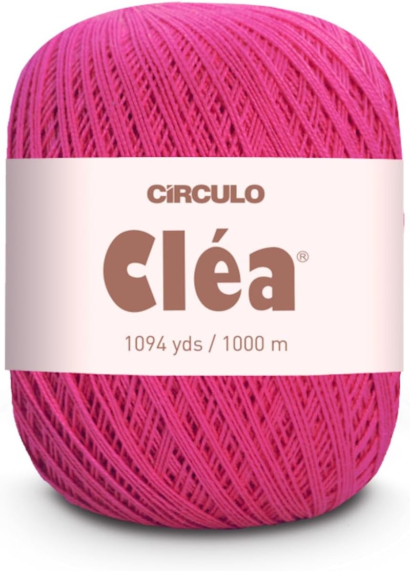 CRCULO Circulo Clea Yarn – Crochet Thread Fine Size 10-8/2 Perfect for Weaving - 100% Mercerized Brazilian Cotton (Pack of 1 Ball) – 5.3 oz, 1094 yds - Color: 3839 - Citrus Rose - Image 1